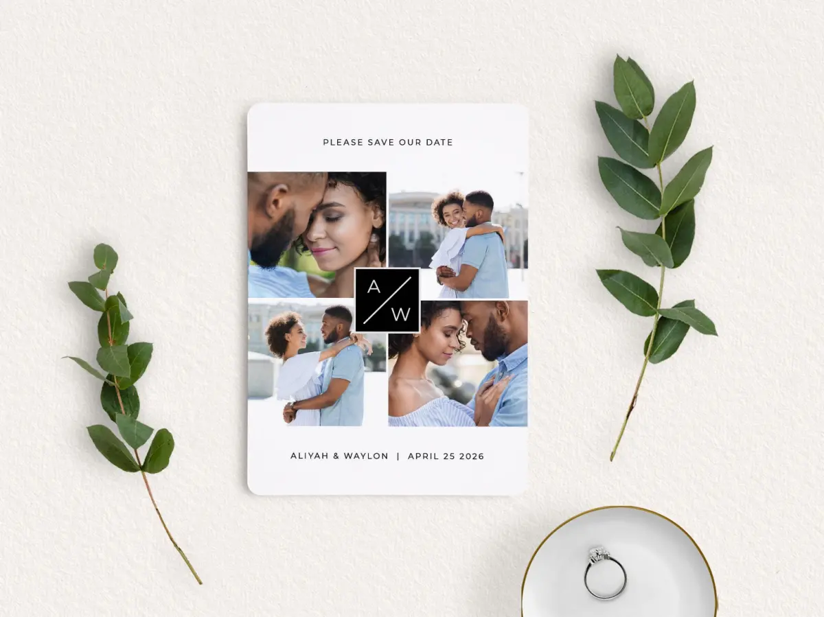 Save the Date Card with Optional Guest Addressing Service