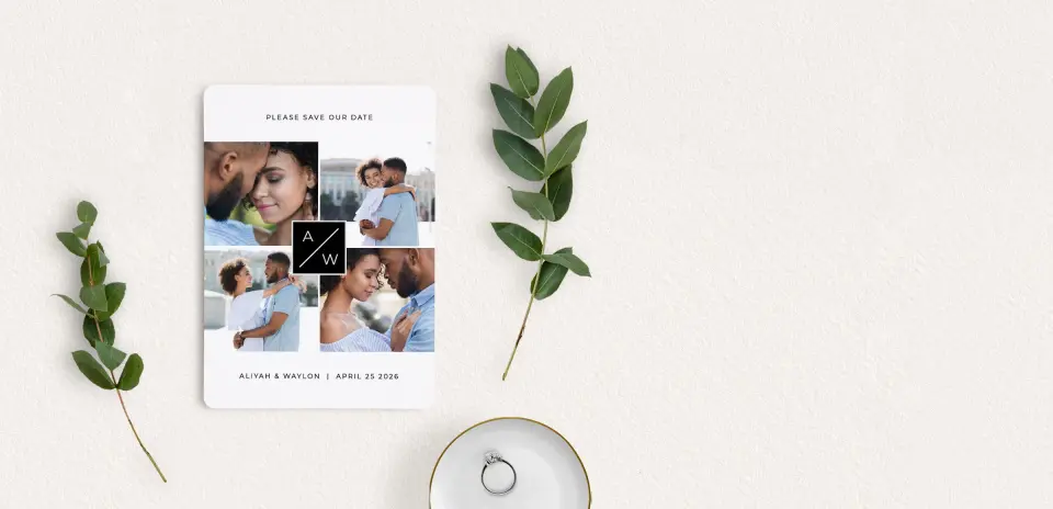 Save the Date Card with Optional Guest Addressing Service