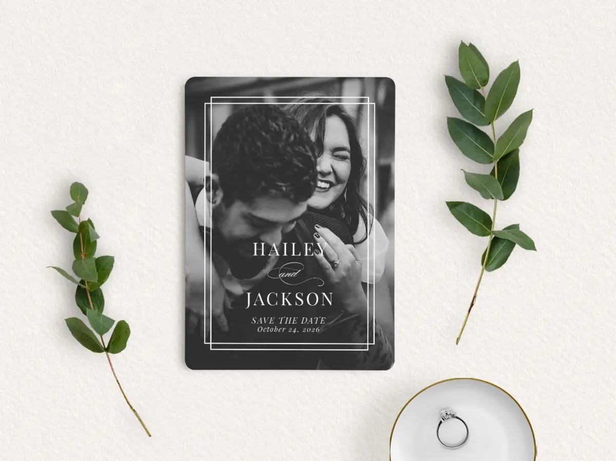 Save the Date Card with Optional Guest Addressing Service