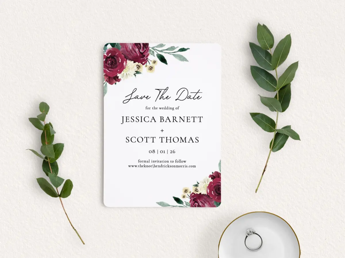 Save the Date Card with Optional Guest Addressing Service