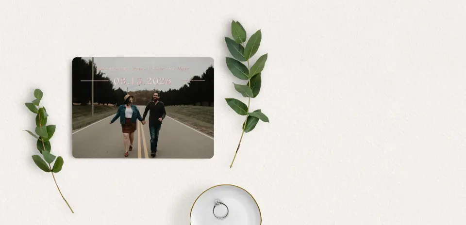 Save the Date Card with Optional Guest Addressing Service
