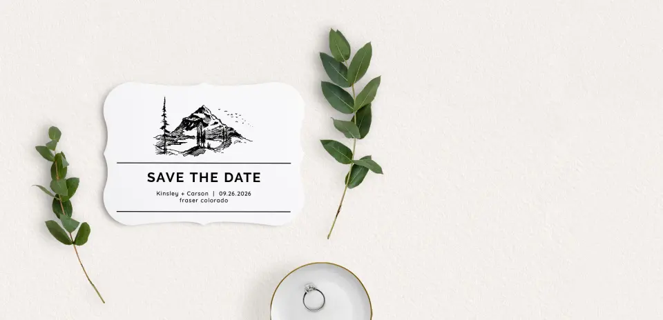 Save the Date Card with Optional Guest Addressing Service