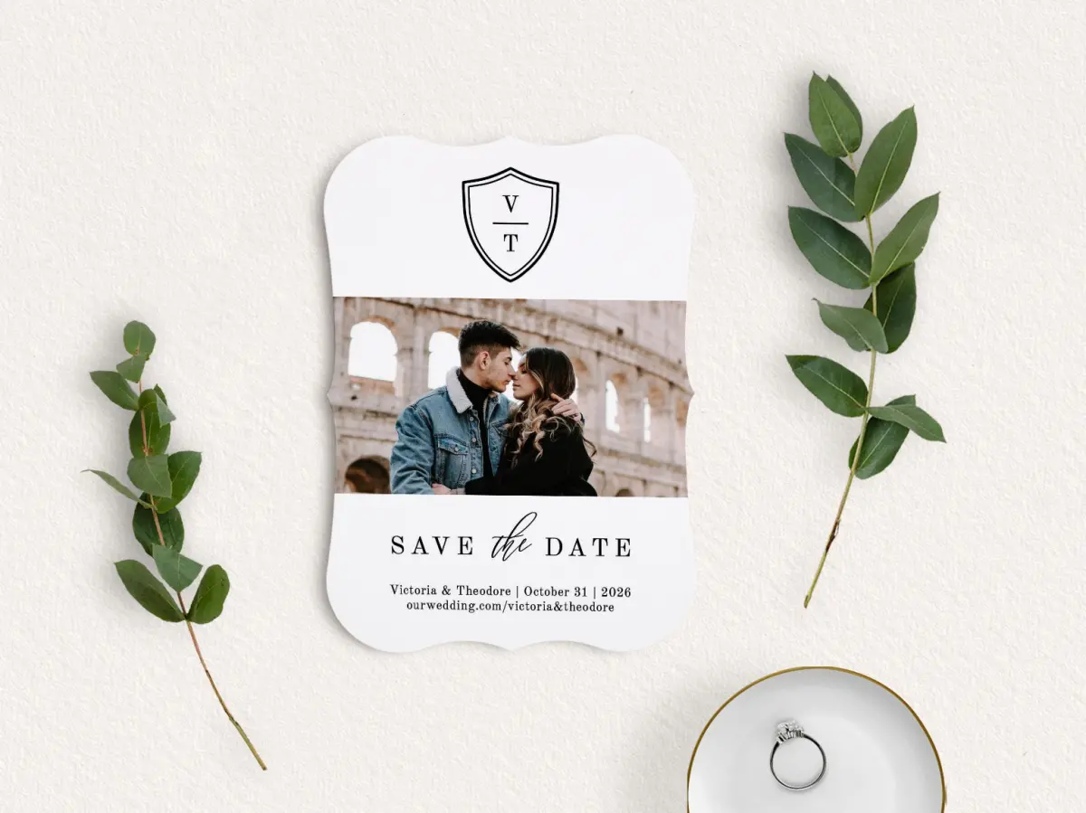 Save the Date Card with Optional Guest Addressing Service
