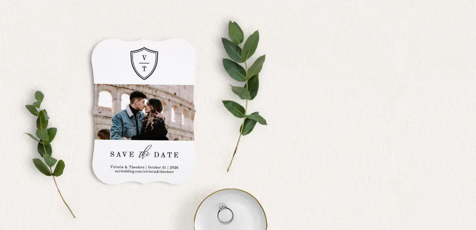 Save the Date Card with Optional Guest Addressing Service