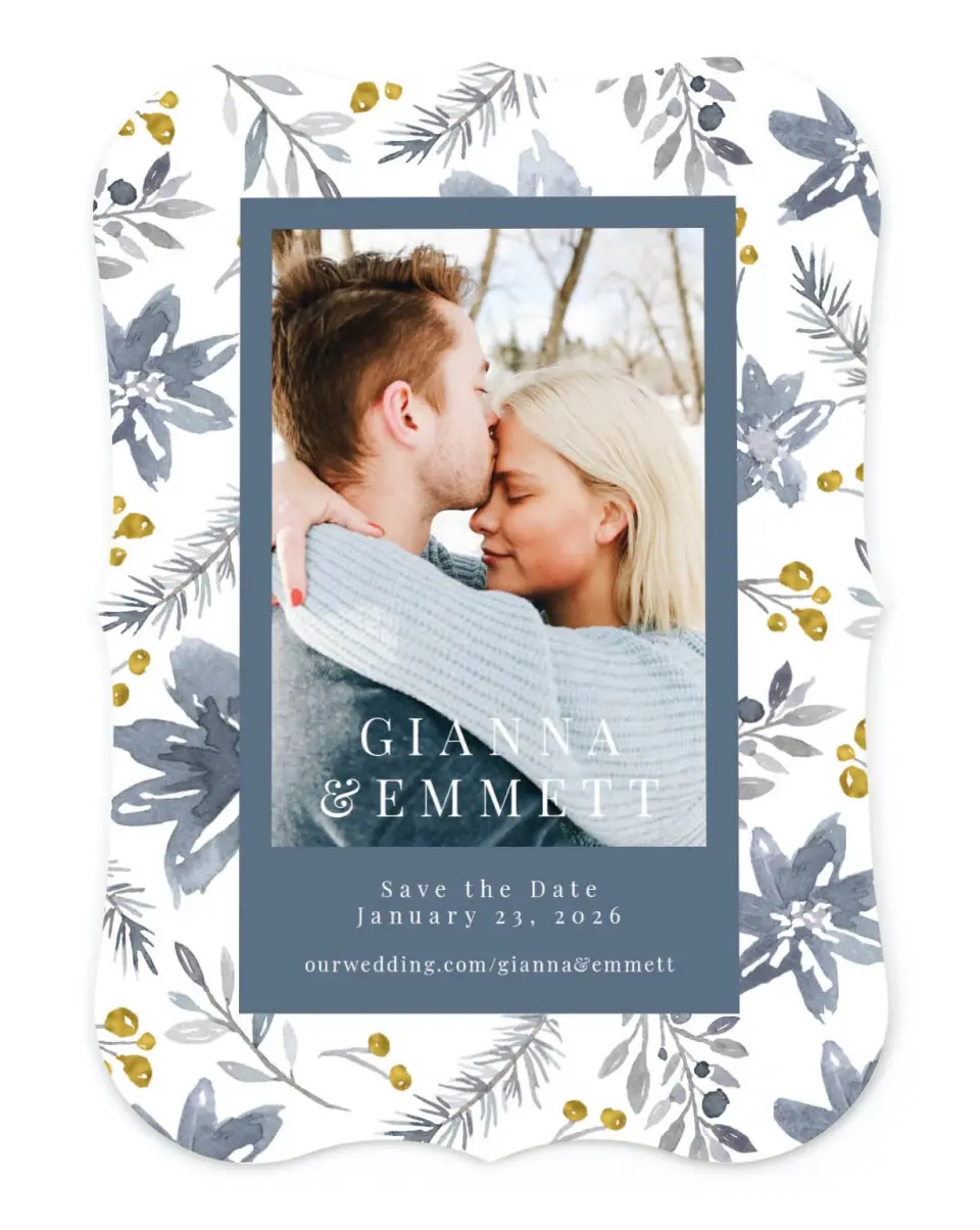 Winter Floral | Winter Save the Date Cards