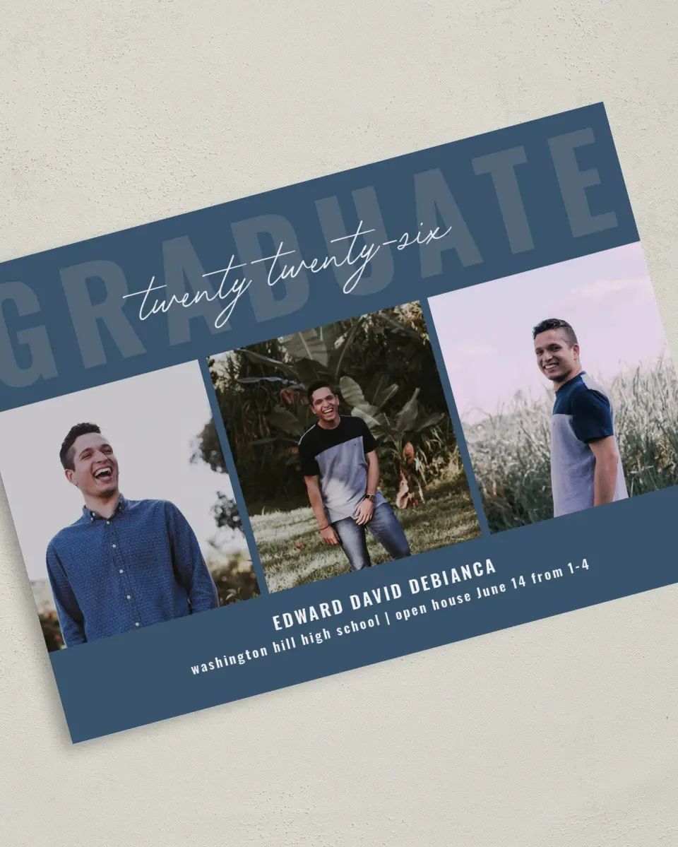 This is a 5" x 7" Graduation Announcement Card called I Did It! printed in full color on Premium Smooth paper