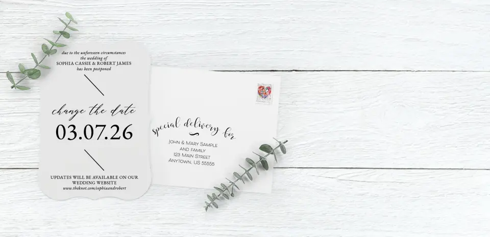 Save the Date Card with Optional Guest Addressing Service