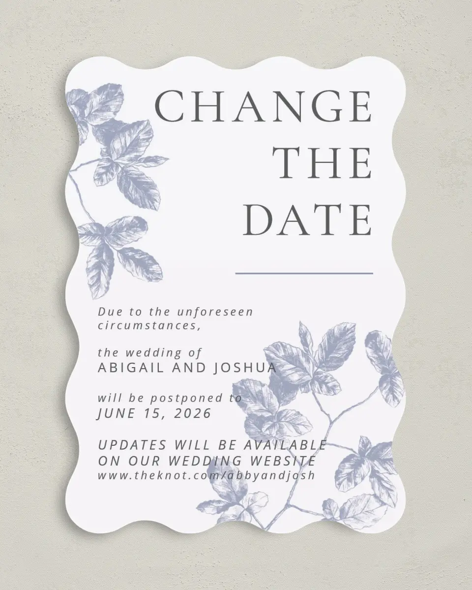 This is a 5" x 7" Change the Date Card called New Wedding Announcement printed in full color on Premium Smooth paper