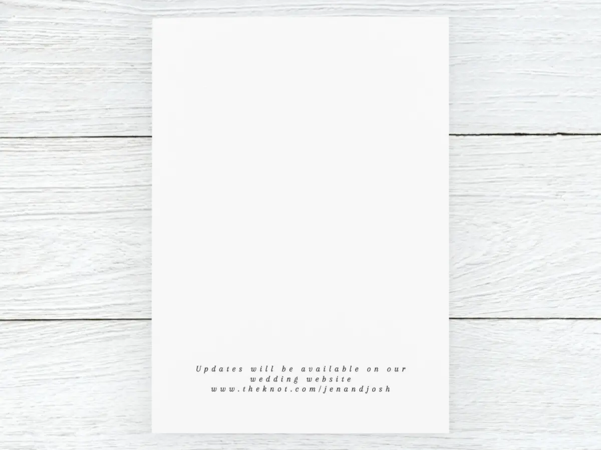 Save the Date Card Back