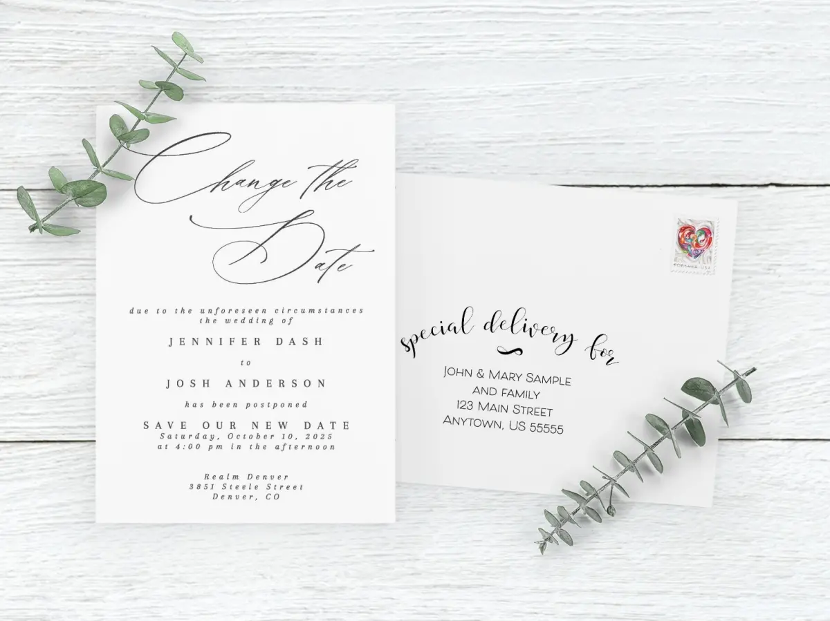 Save the Date Card with Optional Guest Addressing Service