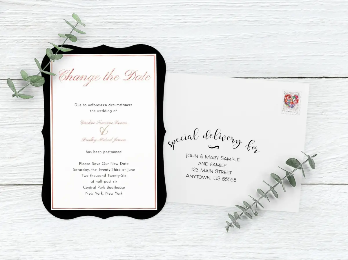 Save the Date Card with Optional Guest Addressing Service