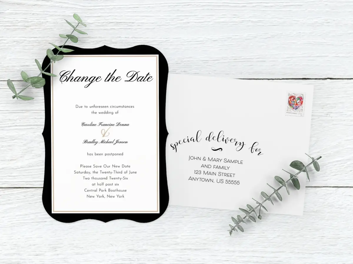Save the Date Card with Optional Guest Addressing Service