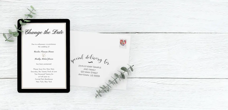 Save the Date Card with Optional Guest Addressing Service