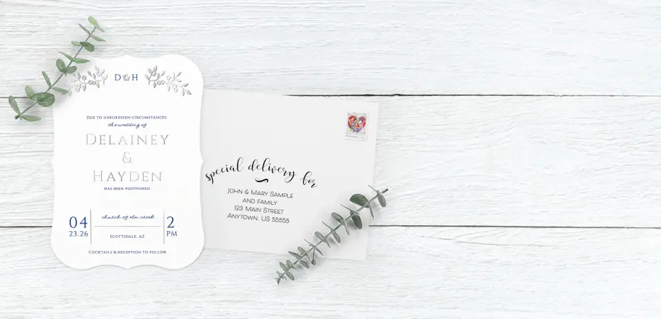Save the Date Card with Optional Guest Addressing Service