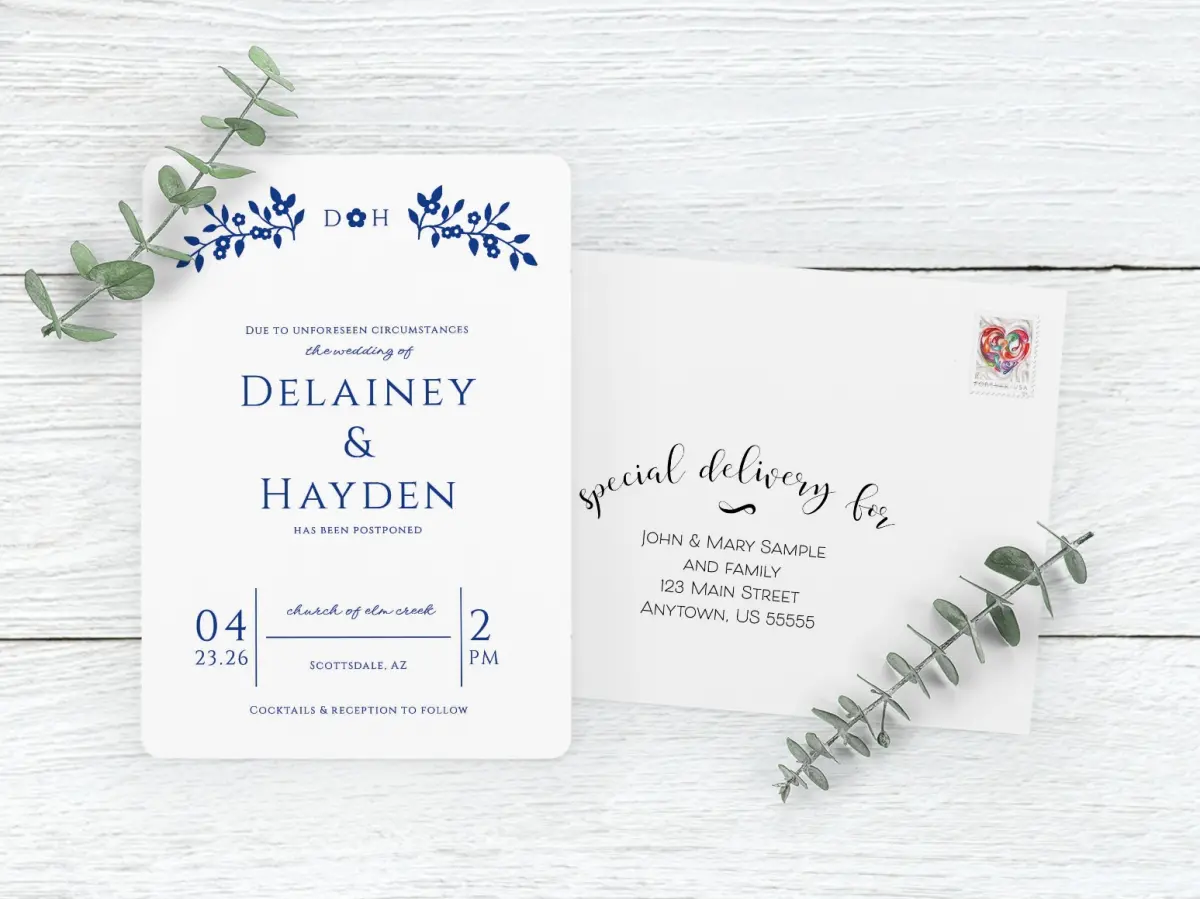 Save the Date Card with Optional Guest Addressing Service