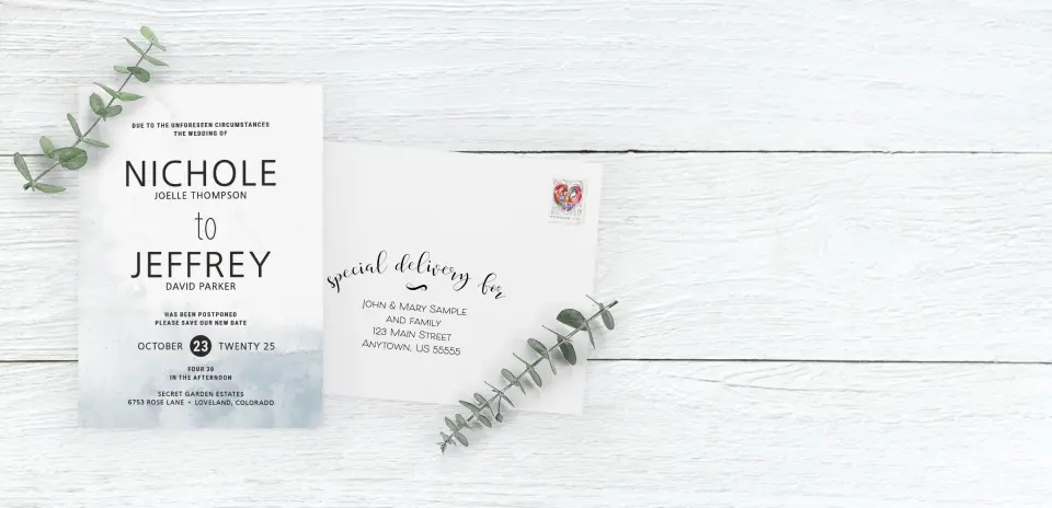 Save the Date Card with Optional Guest Addressing Service