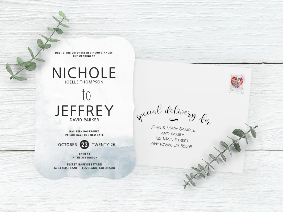 Save the Date Card with Optional Guest Addressing Service