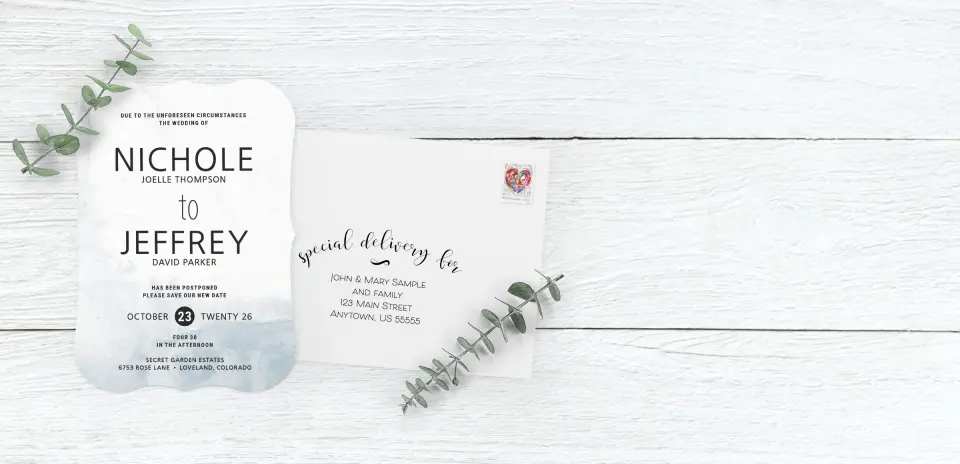 Save the Date Card with Optional Guest Addressing Service