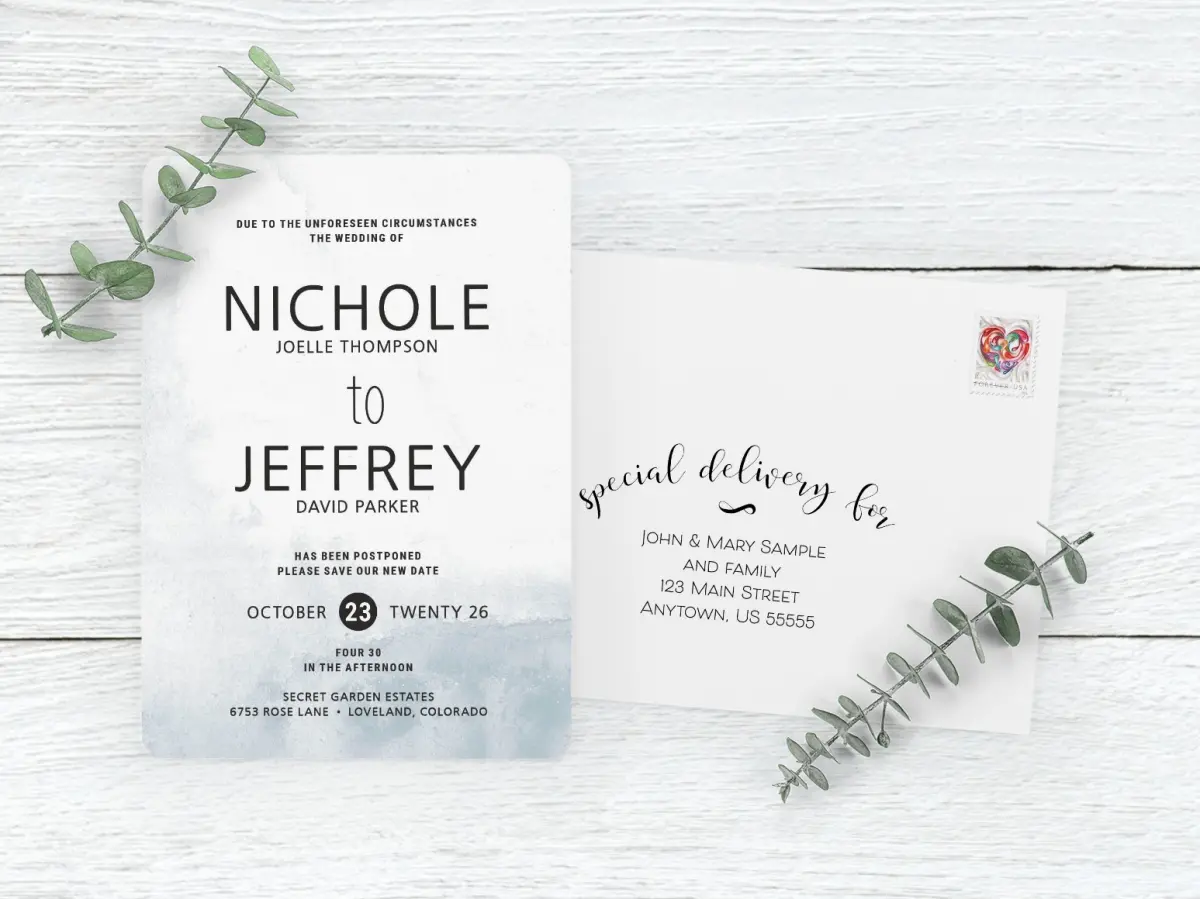 Save the Date Card with Optional Guest Addressing Service