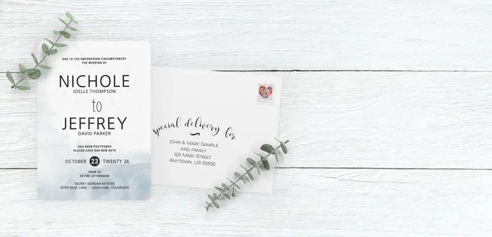 Save the Date Card with Optional Guest Addressing Service