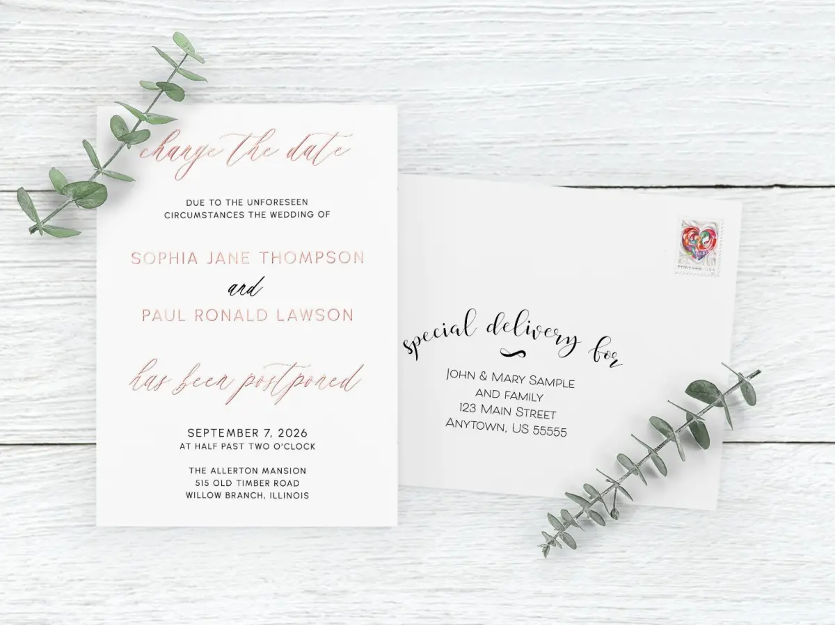 Save the Date Card with Optional Guest Addressing Service