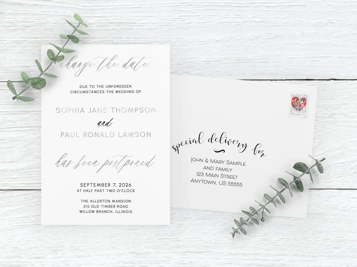 Save the Date Card with Optional Guest Addressing Service