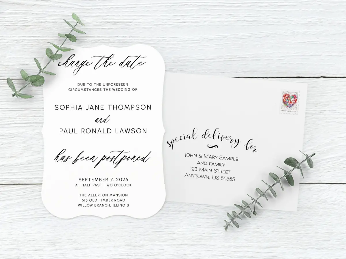 Save the Date Card with Optional Guest Addressing Service