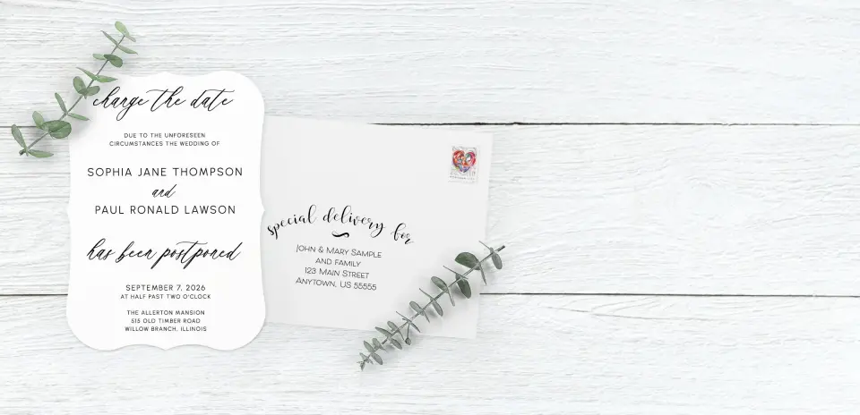 Save the Date Card with Optional Guest Addressing Service