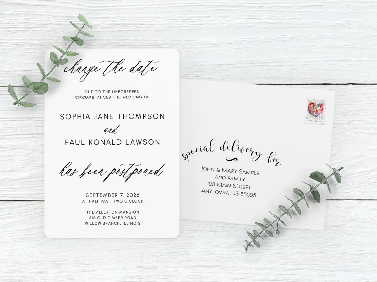 Save the Date Card with Optional Guest Addressing Service