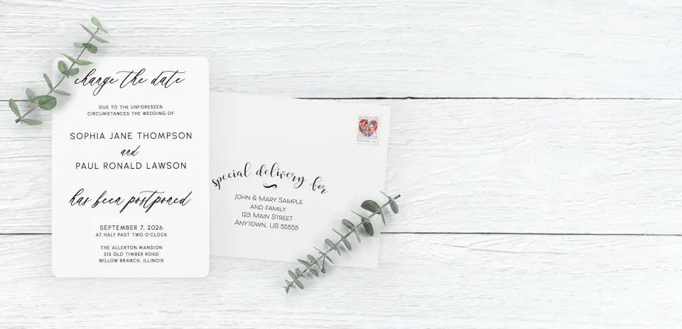 Save the Date Card with Optional Guest Addressing Service