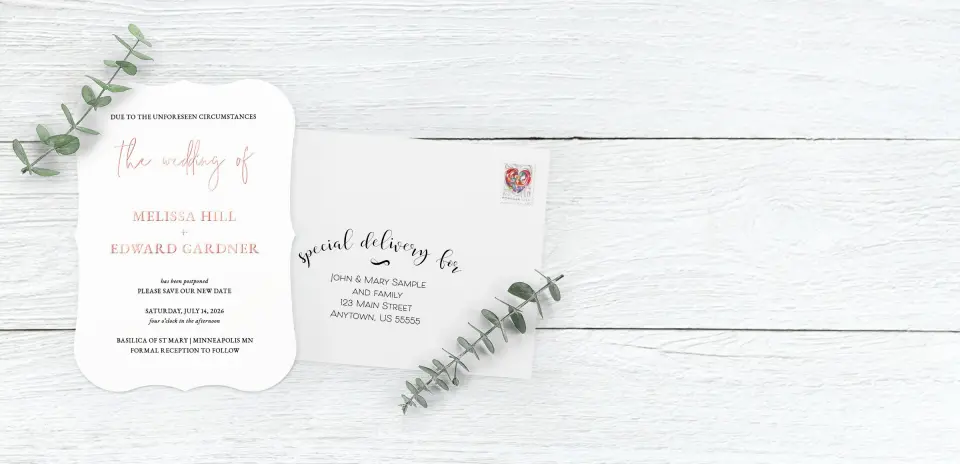 Save the Date Card with Optional Guest Addressing Service