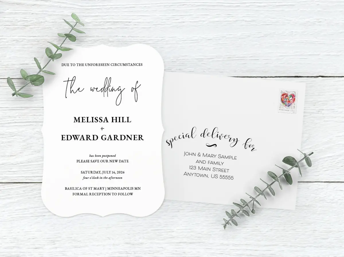 Save the Date Card with Optional Guest Addressing Service