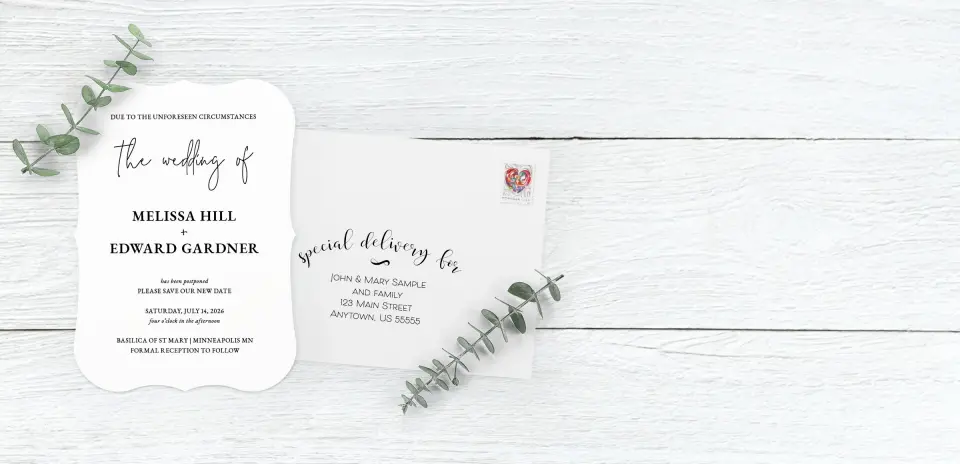 Save the Date Card with Optional Guest Addressing Service