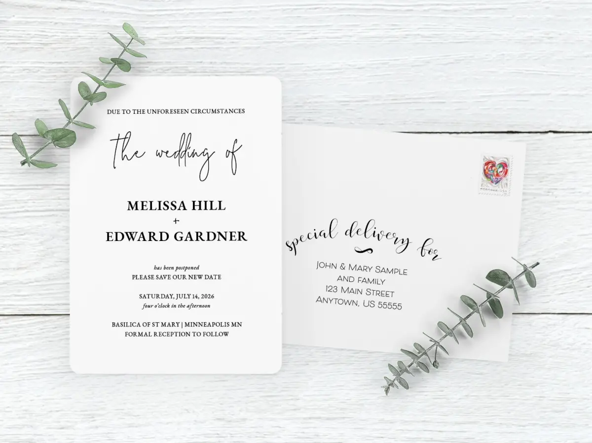 Save the Date Card with Optional Guest Addressing Service