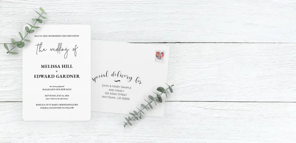 Save the Date Card with Optional Guest Addressing Service