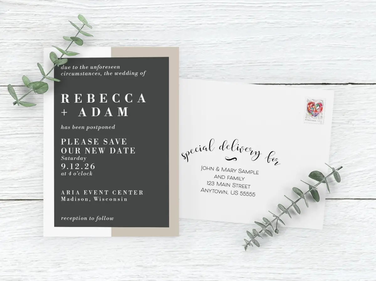 Save the Date Card with Optional Guest Addressing Service