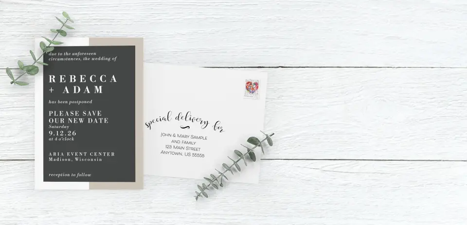Save the Date Card with Optional Guest Addressing Service