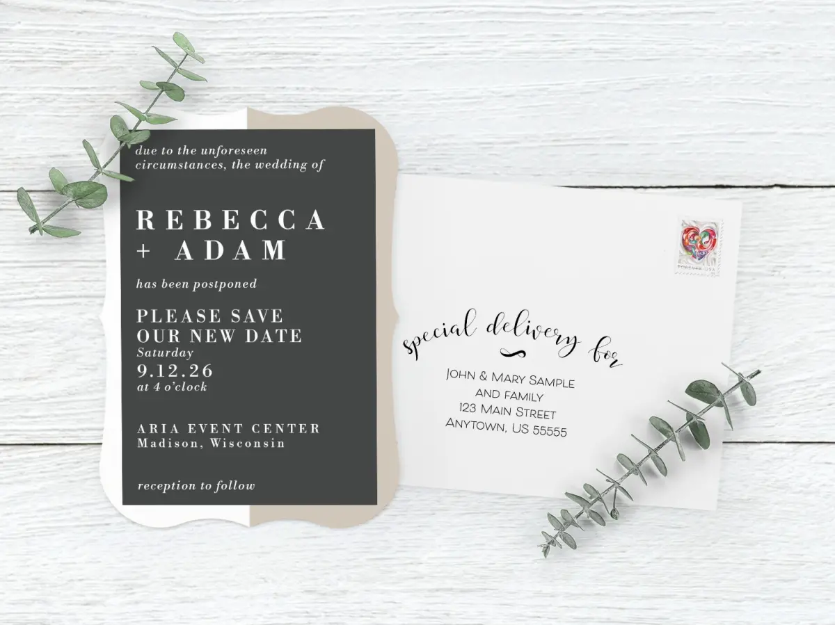 Save the Date Card with Optional Guest Addressing Service