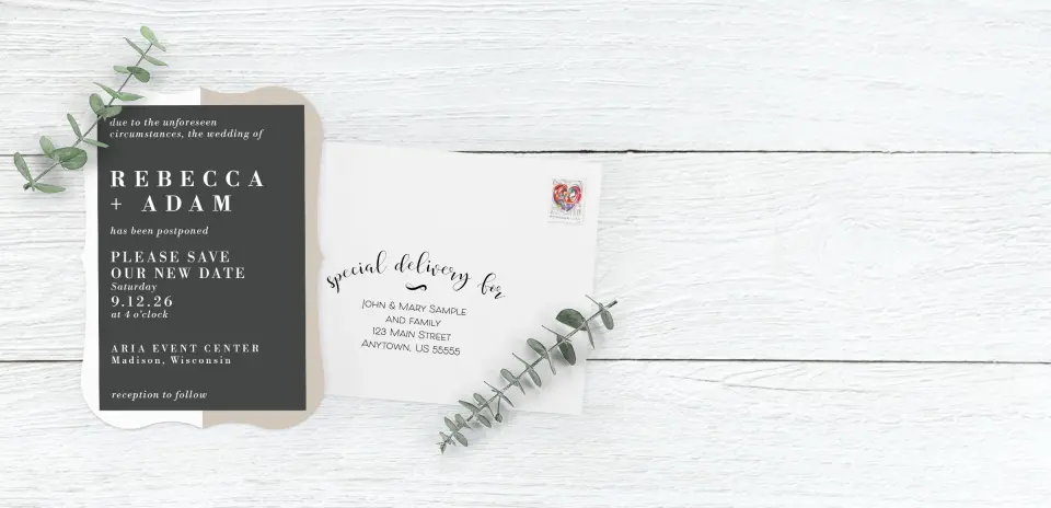 Save the Date Card with Optional Guest Addressing Service