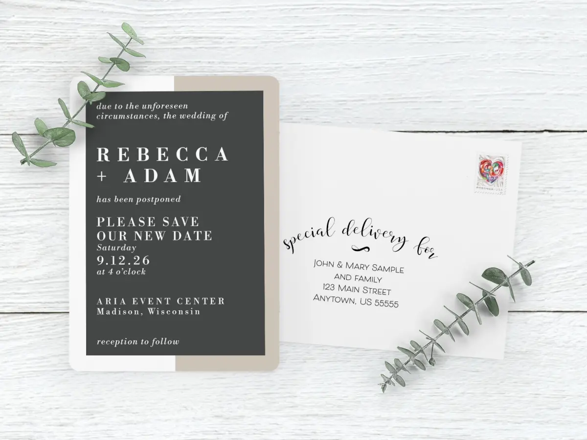 Save the Date Card with Optional Guest Addressing Service