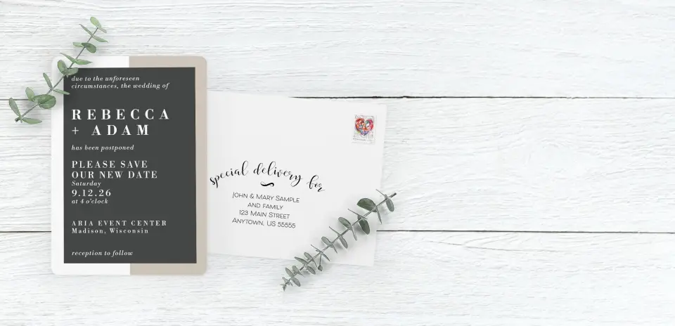 Save the Date Card with Optional Guest Addressing Service