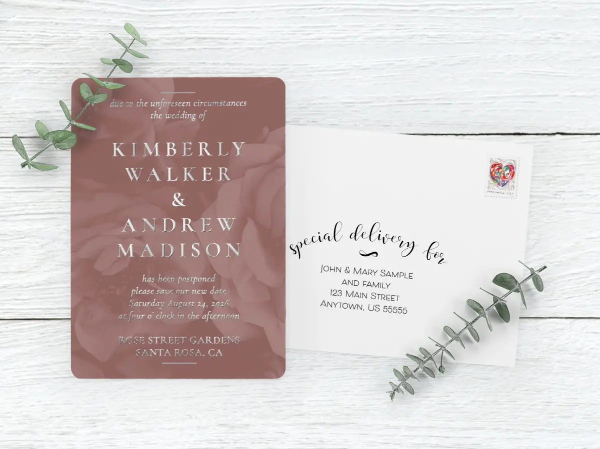 Save the Date Card with Optional Guest Addressing Service