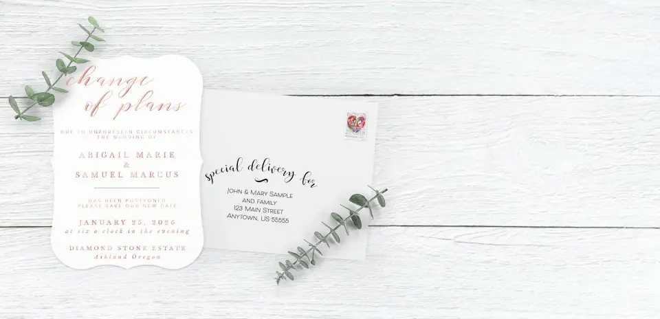 Save the Date Card with Optional Guest Addressing Service