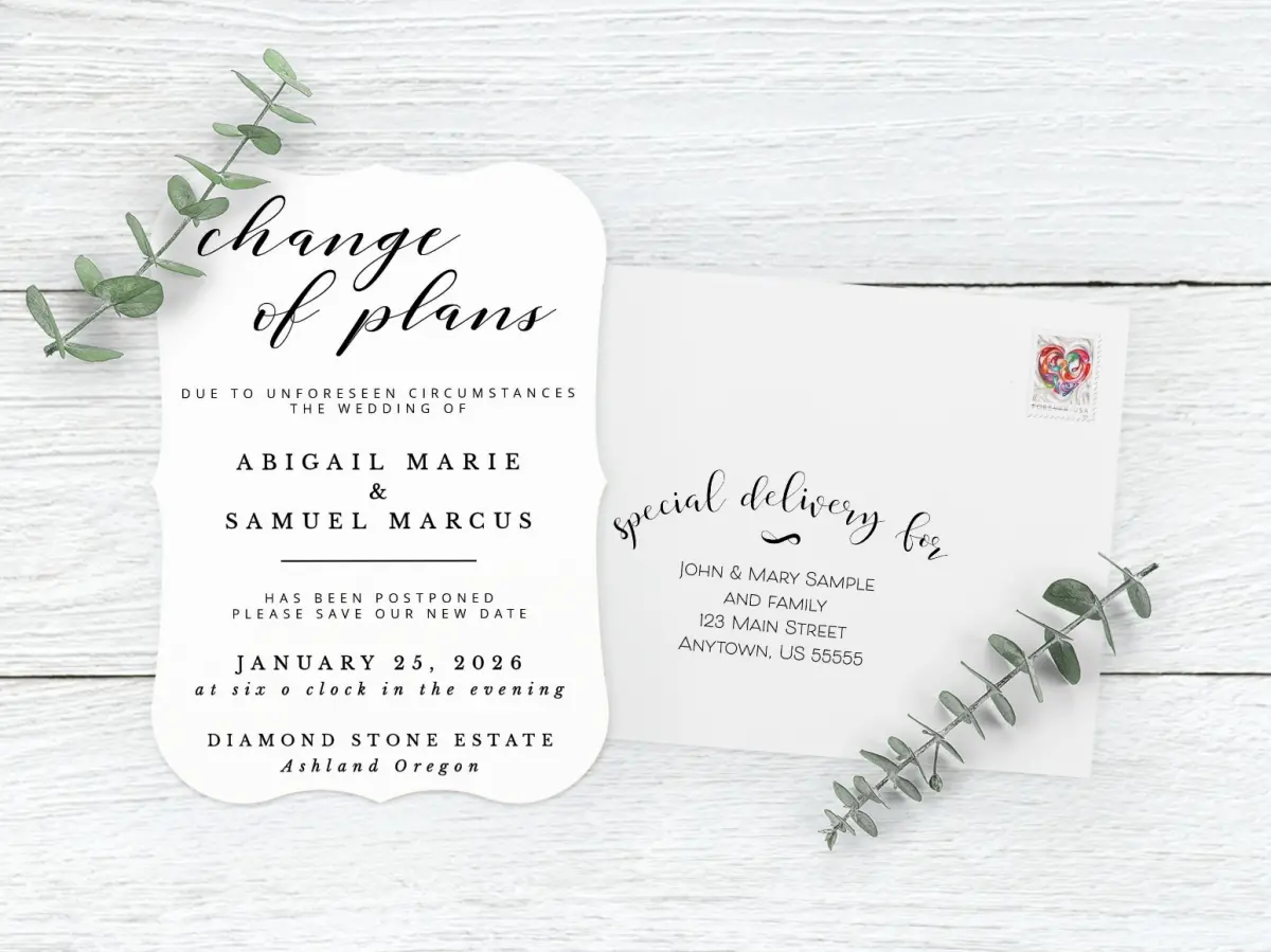 Save the Date Card with Optional Guest Addressing Service