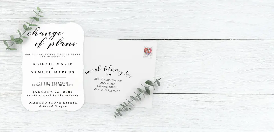 Save the Date Card with Optional Guest Addressing Service