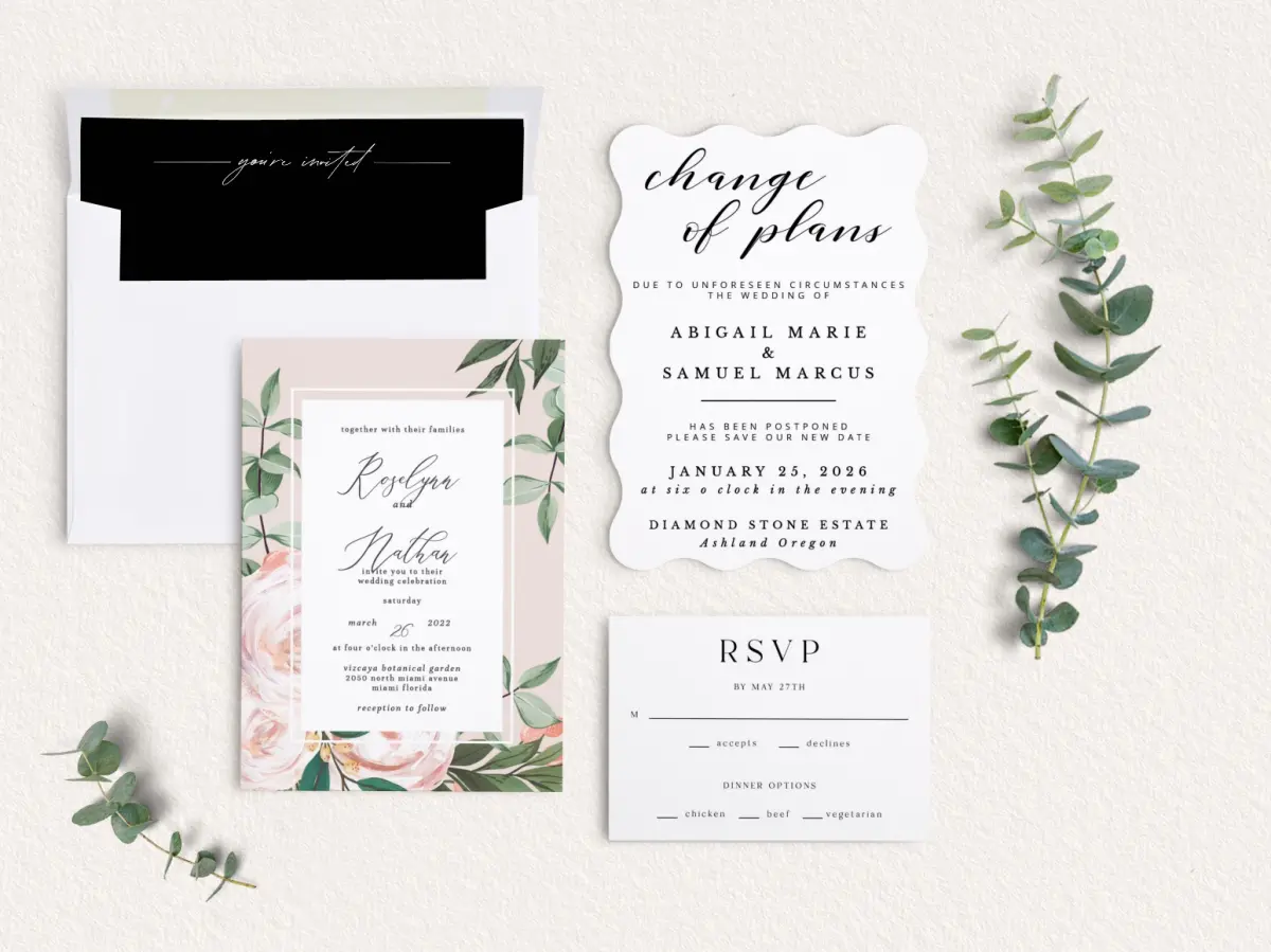 Front of Save the Date Card