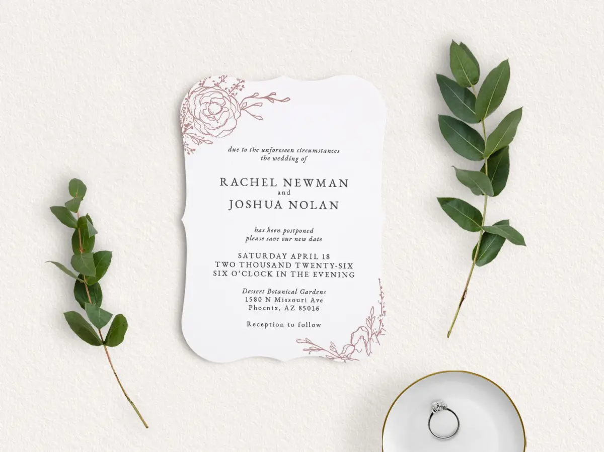 Save the Date Card with Optional Guest Addressing Service