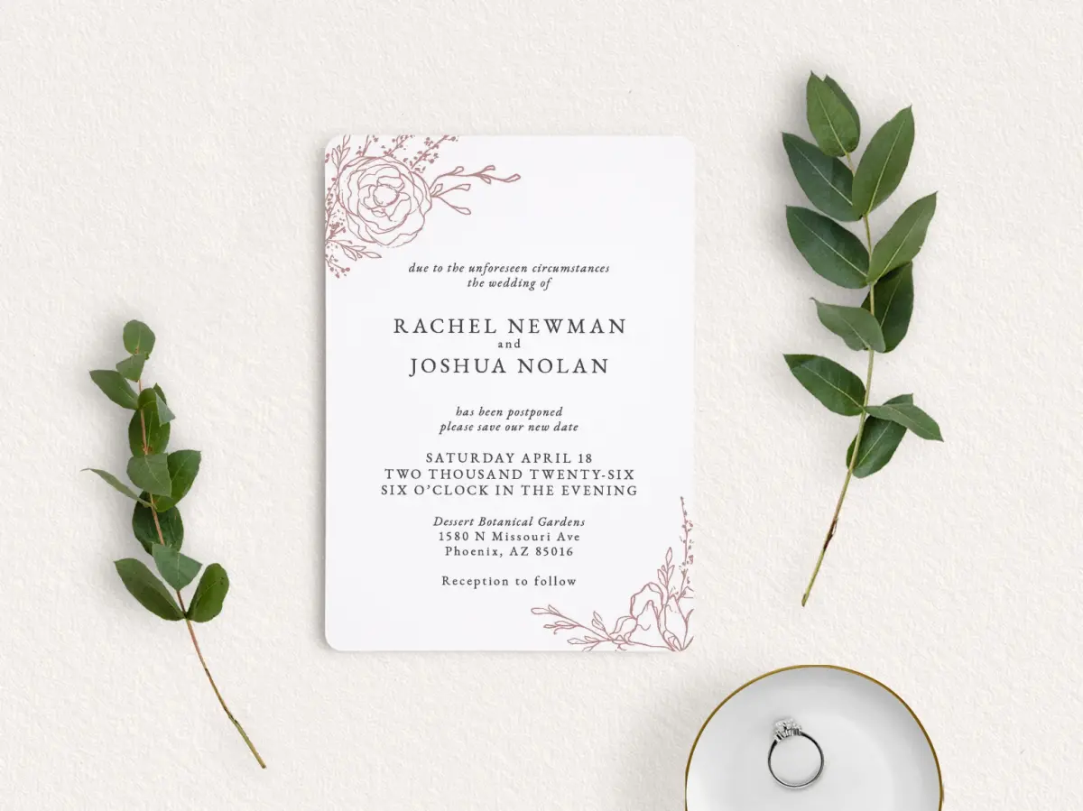 Save the Date Card with Optional Guest Addressing Service
