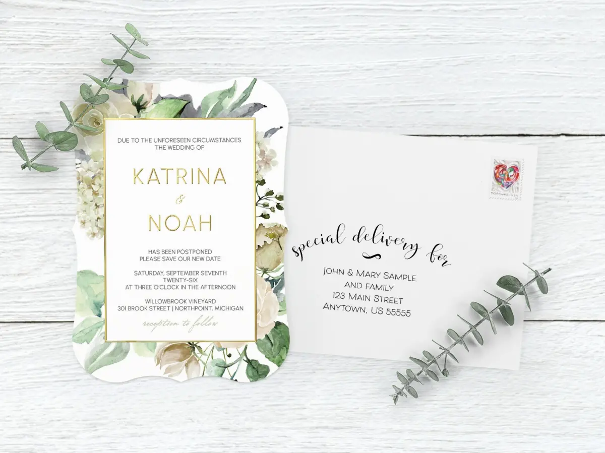Save the Date Card with Optional Guest Addressing Service