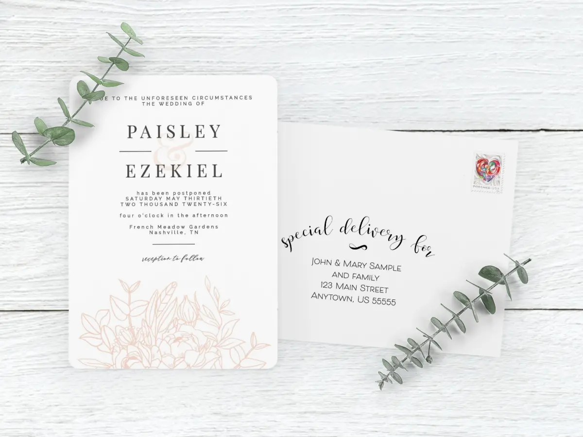 Save the Date Card with Optional Guest Addressing Service